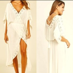 Surf GYPSY Eyelet Maxi Dress Swim Cover-Up